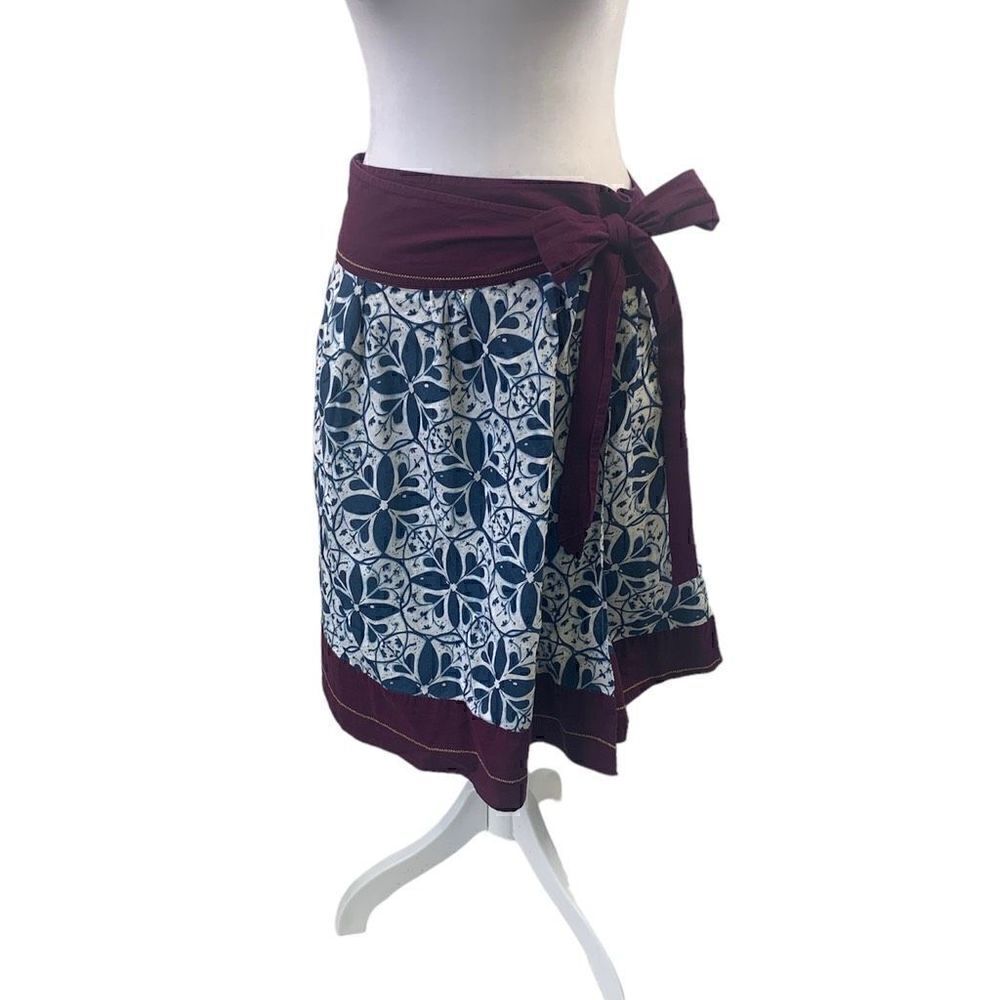 Edme & Esyllte Anthropologie Purple Blue Wrap Skirt Size 2